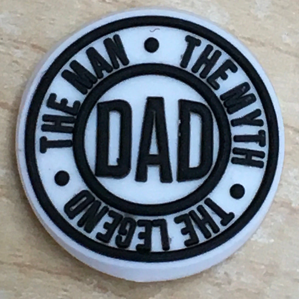 The Man, Myth, Legend DAD Rubber Shoe Charms 1 The Man, Myth, Legend DAD Rubber Shoe Charms
