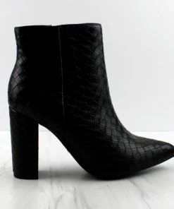 Bamboo Bellflower 64 Women's Embossed Woven Ankle Booties