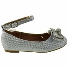 SBW Shoes Tilly 1K Girls Rhinestone Bow Ballet Flats