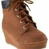 SBW Shoes Snowball 52 Girls Lace Up Ankle Wedge Booties Girl's