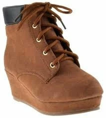 SBW Shoes Snowball 52 Girls Lace Up Ankle Wedge Booties Girl's