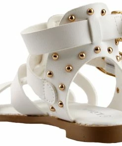 Link Tasty 17k Little Girls Caged Buckle Flat Sandals