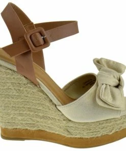 Bamboo LIQUIDATIONS! Choice 58 Women's Fabric Bow Platform Wedge Sandals