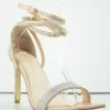 Bamboo Endless 44 Women's Strappy Rhinestone Dress Heeled Sandals