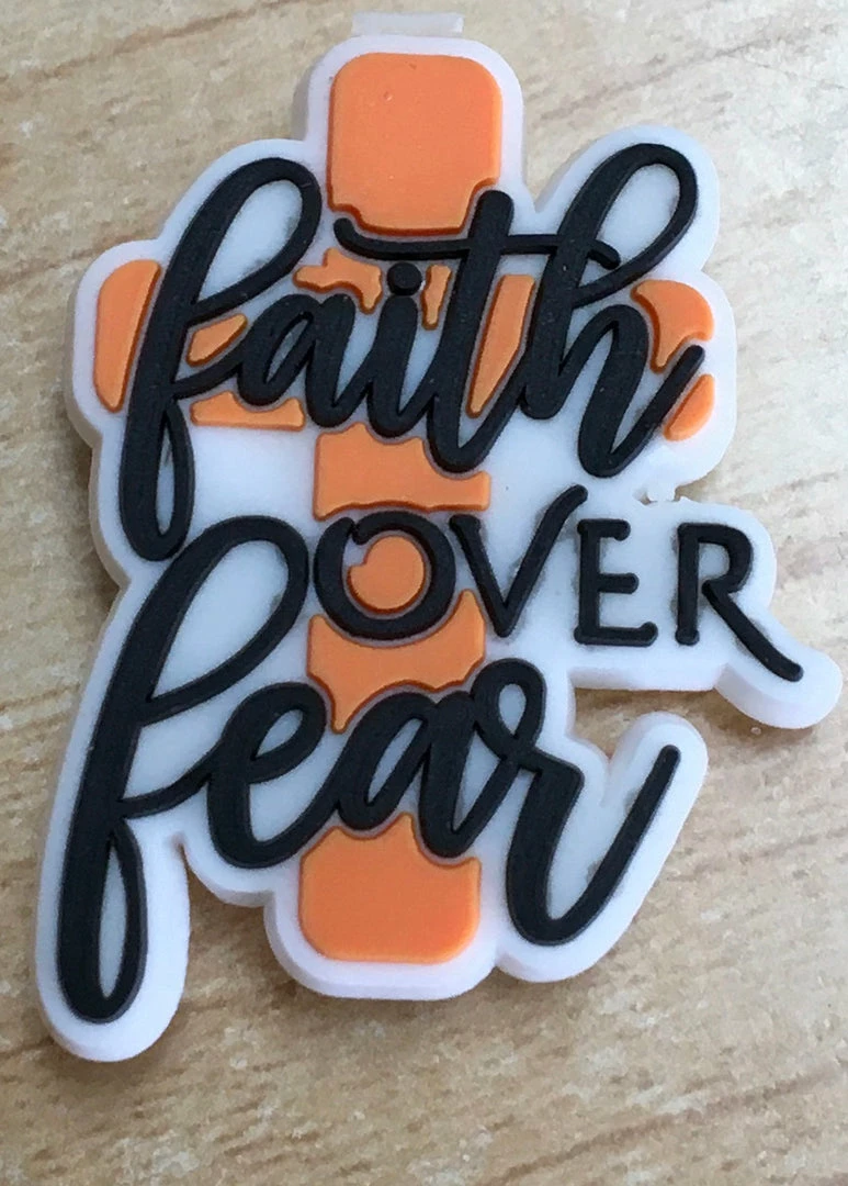 Faith Over Fear Rubber Shoe Charms 1 Faith Over Fear Rubber Shoe Charms