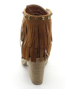 Nature Breeze Forest 03 Womens Fringe Heel Ankle Boots Women's