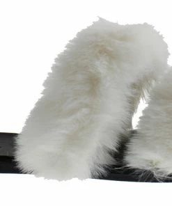 Bamboo Fullmoon 15 Womens Double Band Furry Flat Slides