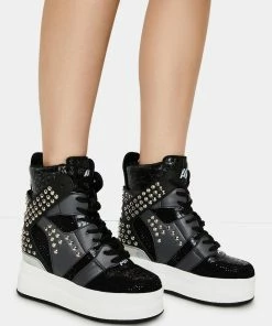 Anthony Wang Women's Quince 03 Womens Stud/Rhinestone High Top Platform Fashion Sneakers