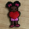 Girl W/ Heart Rubber Shoe Charms