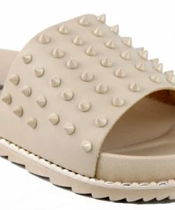 Forever Goth 36 Womens Spike Embellished Upper Band Slip On Sandals