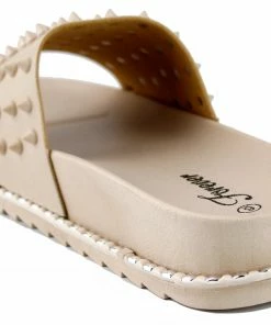 Forever Goth 36 Womens Spike Embellished Upper Band Slip On Sandals