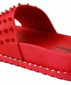 Forever Goth 36 Womens Spike Embellished Upper Band Slip On Sandals