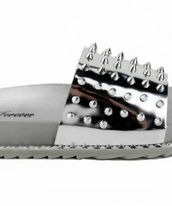 Forever Goth 36 Womens Spike Embellished Upper Band Slip On Sandals