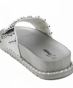 Forever Goth 36 Womens Spike Embellished Upper Band Slip On Sandals