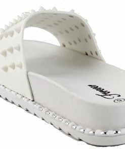 Forever Goth 36 Womens Spike Embellished Upper Band Slip On Sandals