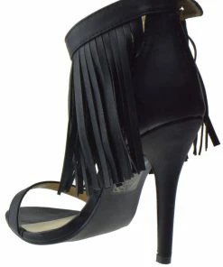 Adriana Hilda 67 Womens Stiletto Fringe High Heel Sandals