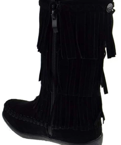 Jelly Beans Hobo Little Girls 3 Layer Knee High Fringe Moccasin Boots Girl's