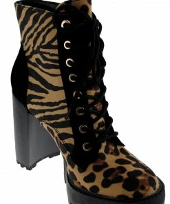 Bamboo Intense 03 Womens Lace Up Chunky Heel Boots Women's