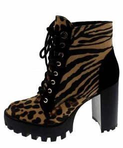 Bamboo Intense 03 Womens Lace Up Chunky Heel Boots Women's