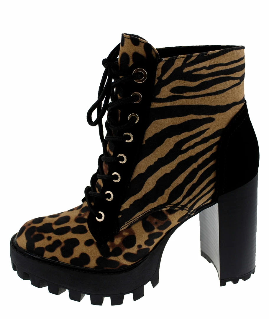 Bamboo Intense 03 Womens Lace Up Chunky Heel Boots Women's 2 Bamboo Intense 03 Womens Lace Up Chunky Heel Boots Women's