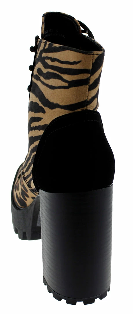 Bamboo Intense 03 Womens Lace Up Chunky Heel Boots Women's 3 Bamboo Intense 03 Womens Lace Up Chunky Heel Boots Women's