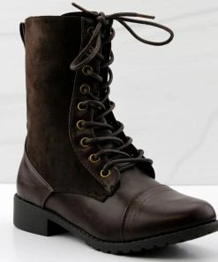 Forever Jalen 33 Women's Two Tone Lace Up Combat Boots