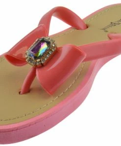 Nature Breeze Jubilee-02 Women's Jelly Rhinestone Comfort Flat Sandals
