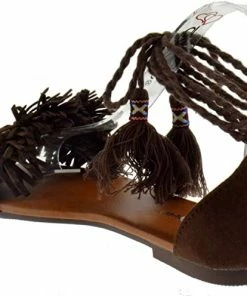 Forever Kailin 29 Womens Fringe Wrap Around Lace Up Sandals Women's Sandals