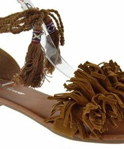 Forever Kailin 29 Womens Fringe Wrap Around Lace Up Sandals Women's Sandals