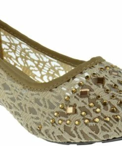 Lucita KD-12km Girl's Mesh Rhinestone Ballerina Flats