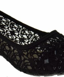 Lucita KD-12km Girl's Mesh Rhinestone Ballerina Flats