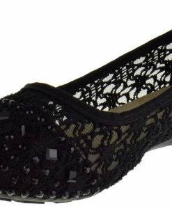 Lucita KD-12km Girl's Mesh Rhinestone Ballerina Flats