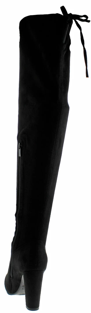Top Moda Women's Keen 1 Womens Faux Suede Thigh High Heeled Boots 6 Top Moda Women's Keen 1 Womens Faux Suede Thigh High Heeled Boots
