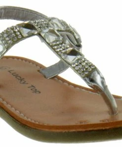 Lucky Top KM6 Baby Girls Rhinestone Thong Gladiator Sandals
