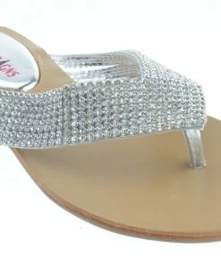 Shoe Dezigns Women's Kylie 09 Gladiator Rhinestone Thong Flat Sandals