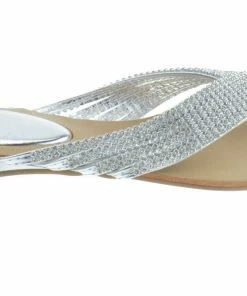 Shoe Dezigns Women's Kylie 09 Gladiator Rhinestone Thong Flat Sandals