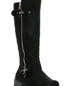 Forever Mango 23 Women's Suede Riding Knee High Buckle Boot