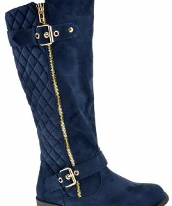 Forever Mango 23 Women's Suede Riding Knee High Buckle Boot