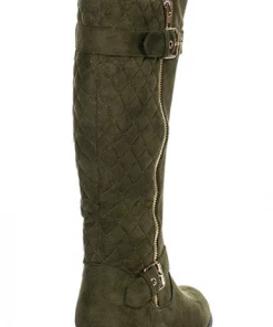 Forever Mango 23 Women's Suede Riding Knee High Buckle Boot