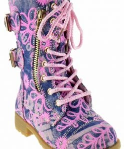 SBW Shoes Mango 61KA Baby Girls Knee High Buckle Combat Boot Baby Girl's