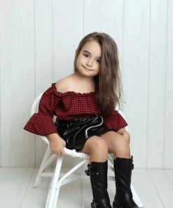 Link Mango 95K Little Girls Quilted Knee High Riding Zipper Boots Girl's