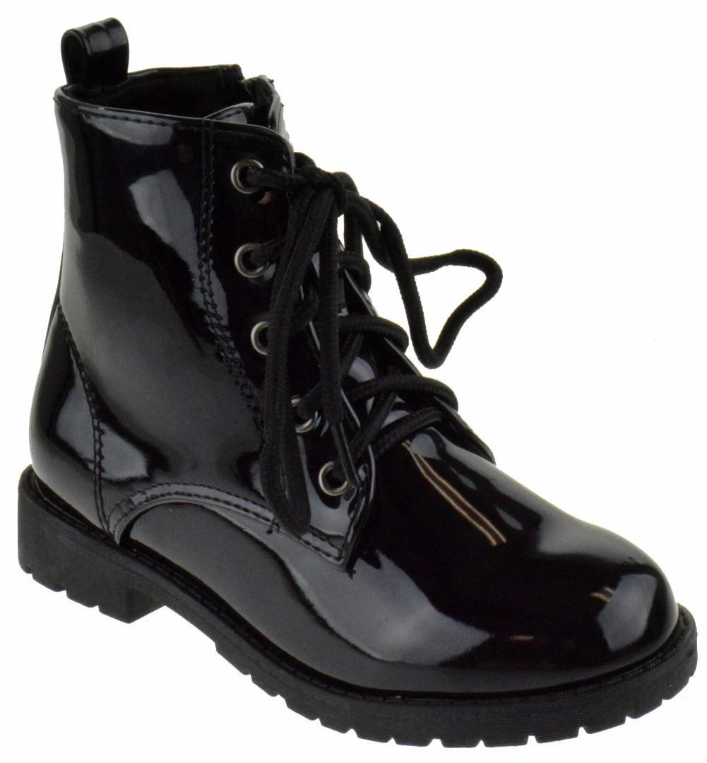 SBW Shoes Martini 1K Girl's Patent Combat Boots 7 SBW Shoes Martini 1K Girl's Patent Combat Boots