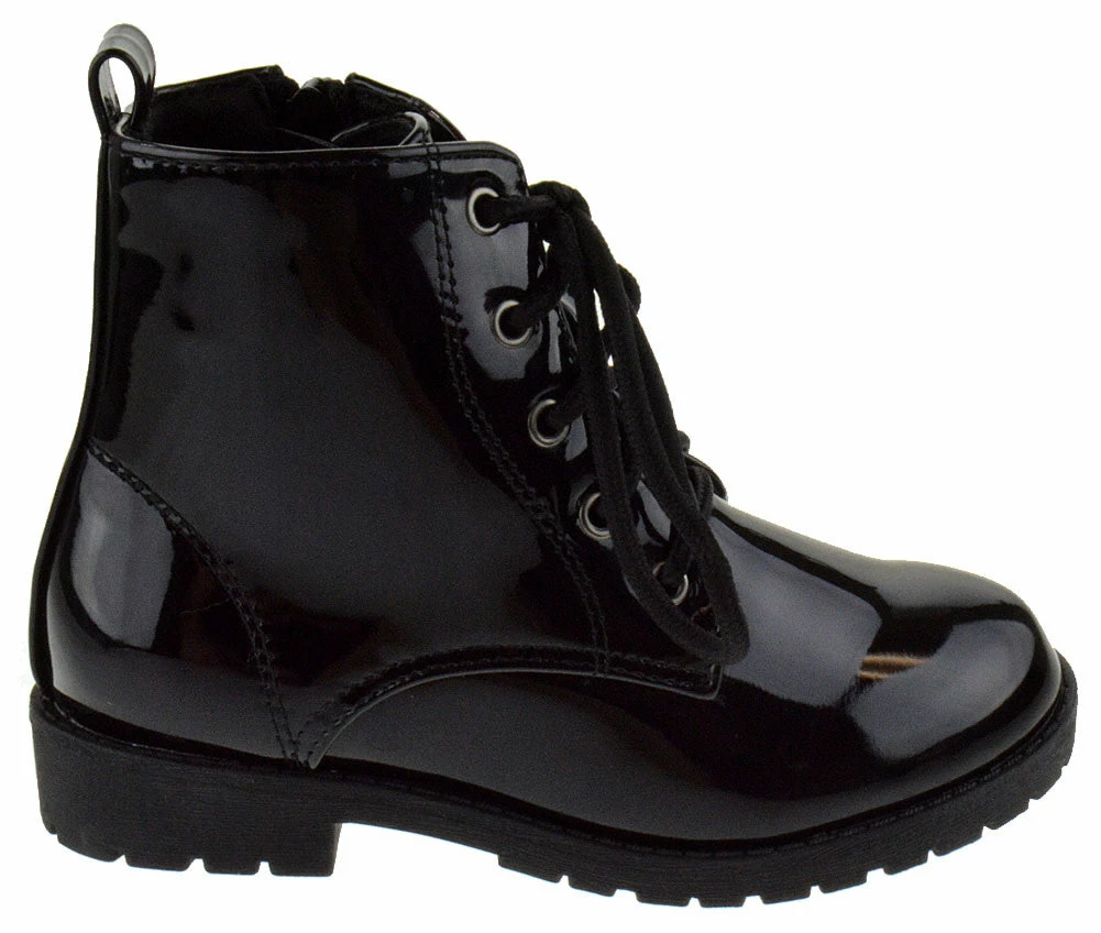 SBW Shoes Martini 1K Girl's Patent Combat Boots 8 SBW Shoes Martini 1K Girl's Patent Combat Boots