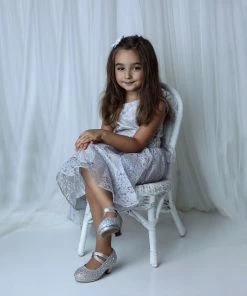 Shoe Dezigns Ivy 20k Girls Rhinestone Embellished Cross Strapped Heels