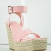 Bamboo Prefer 01 Women's Patent Square Toe Wedge Espadrille Sandals