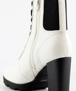 Bamboo Pilate 09 Womens Lace Up Heeled Hiker Boots With Elastic Back Panel 11 Bamboo Pilate 09 Womens Lace Up Heeled Hiker Boots With Elastic Back Panel