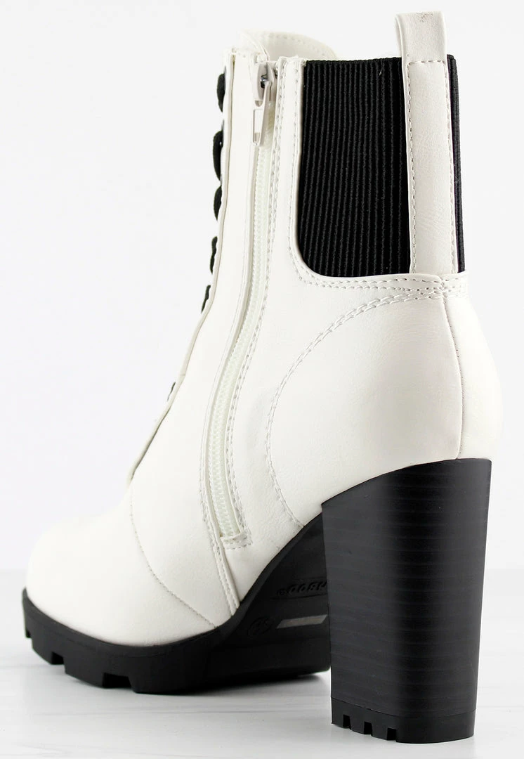 Bamboo Pilate 09 Womens Lace Up Heeled Hiker Boots With Elastic Back Panel 6 Bamboo Pilate 09 Womens Lace Up Heeled Hiker Boots With Elastic Back Panel