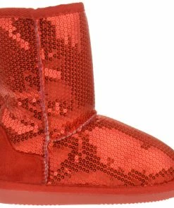 SBW Shoes Girl's Pom-016KM Girls Sequin Slip On Shearling Boots 11 SBW Shoes Girl's Pom-016KM Girls Sequin Slip On Shearling Boots