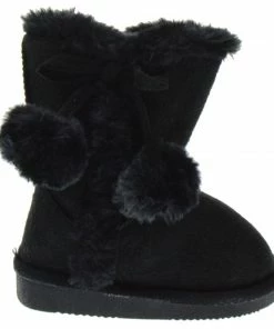 Shoe Dezigns Pom 01KM Girl's Shearling Pom Pom Boots