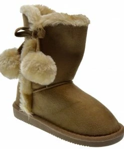 Shoe Dezigns Pom 01KM Girl's Shearling Pom Pom Boots